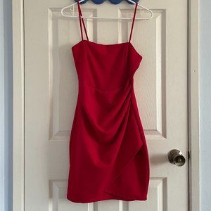 Windsor Wrapped In Stylish Crepe Mini Dress - Red, Size M